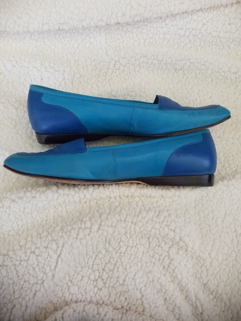 Blue Two-Tone Leather Enzo Angiolini Loafers